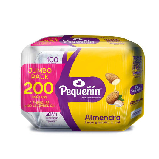Pañitos Húmedos Pequeñín Almendra Jumbo Pack 200 Unidades