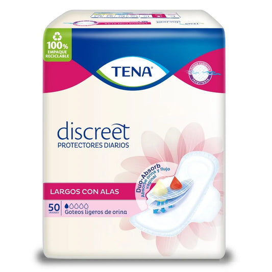 Protectores Lights By Tena Largos Con Alas 50 Unidades