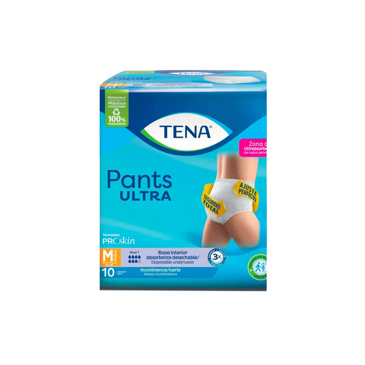 Pan. Tena Pañal Ultra Med Plus Care 10s