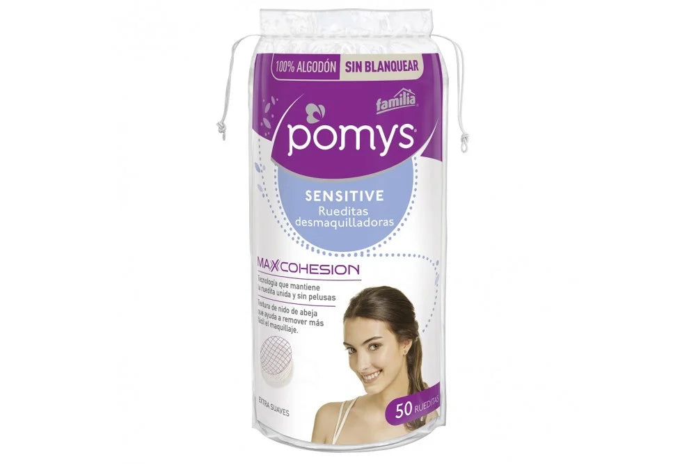 Rueditas Desmaquillantes Pomys Sensitive 50 Unidades
