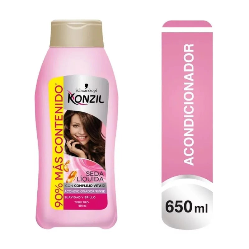 Acondicionador.KONZIL Seda Liquid.com.vit12 650ml