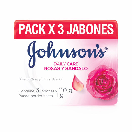 3 Jabón Jj Adulto Rosas Y Sandalo 110 gr