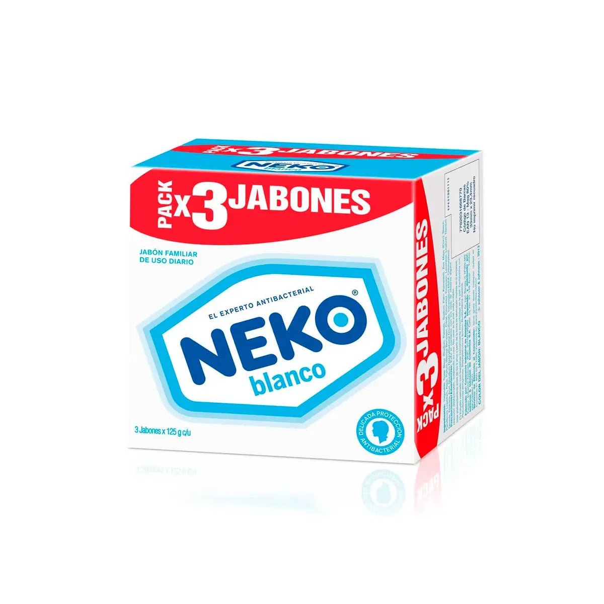 3 Jabón Neko Blanco 125 gr