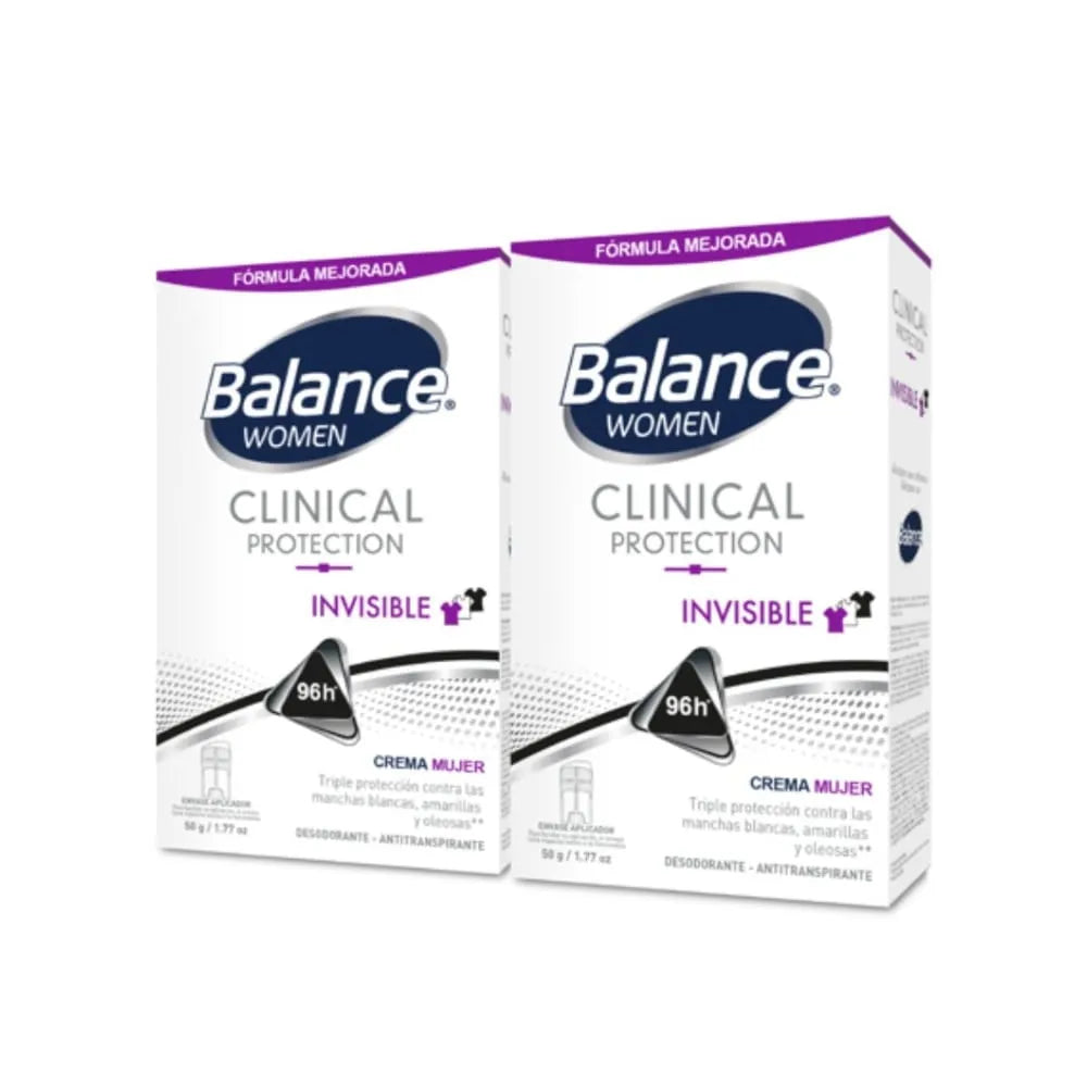 2 Desodorante   Balance Crema Clinical Inv.wom 50gr