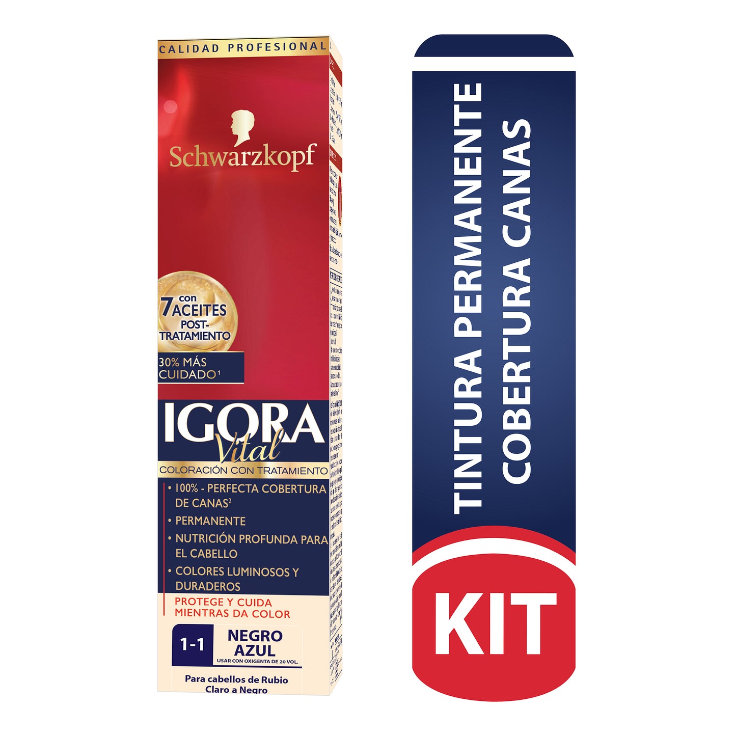 Igora Vital X 1 Tubo 1-1 Negro Azul