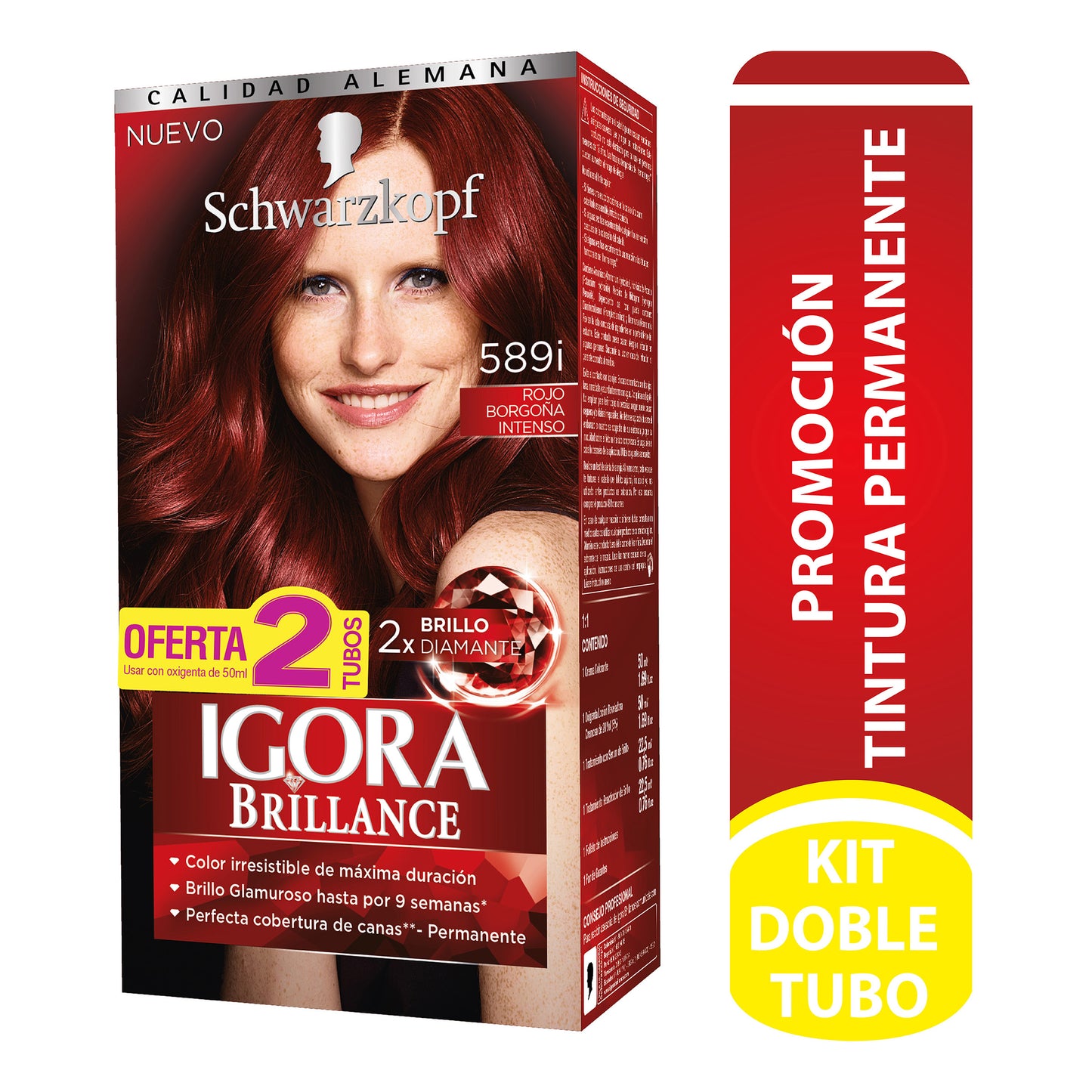 Igora Brilliance Tubo 589I Rojo Borgoña Intenso