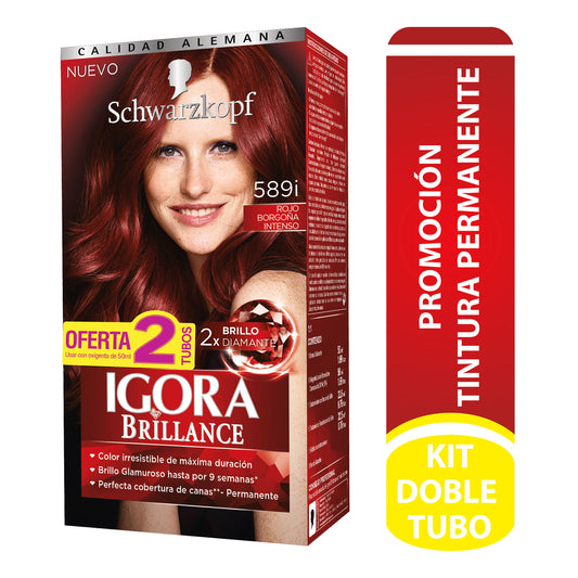 Igora Brilliance Tubo 589I Rojo Borgoña Intenso