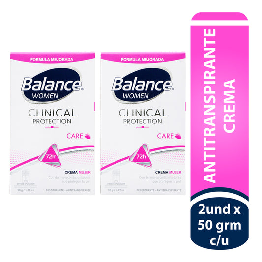 2 Desodorantes Balance Crema Clinical Protección 50 Gramos