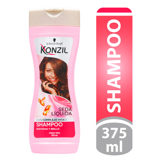 Champú Konzil Seda Líquida Complemento Vitamina B12 375 Mililitros