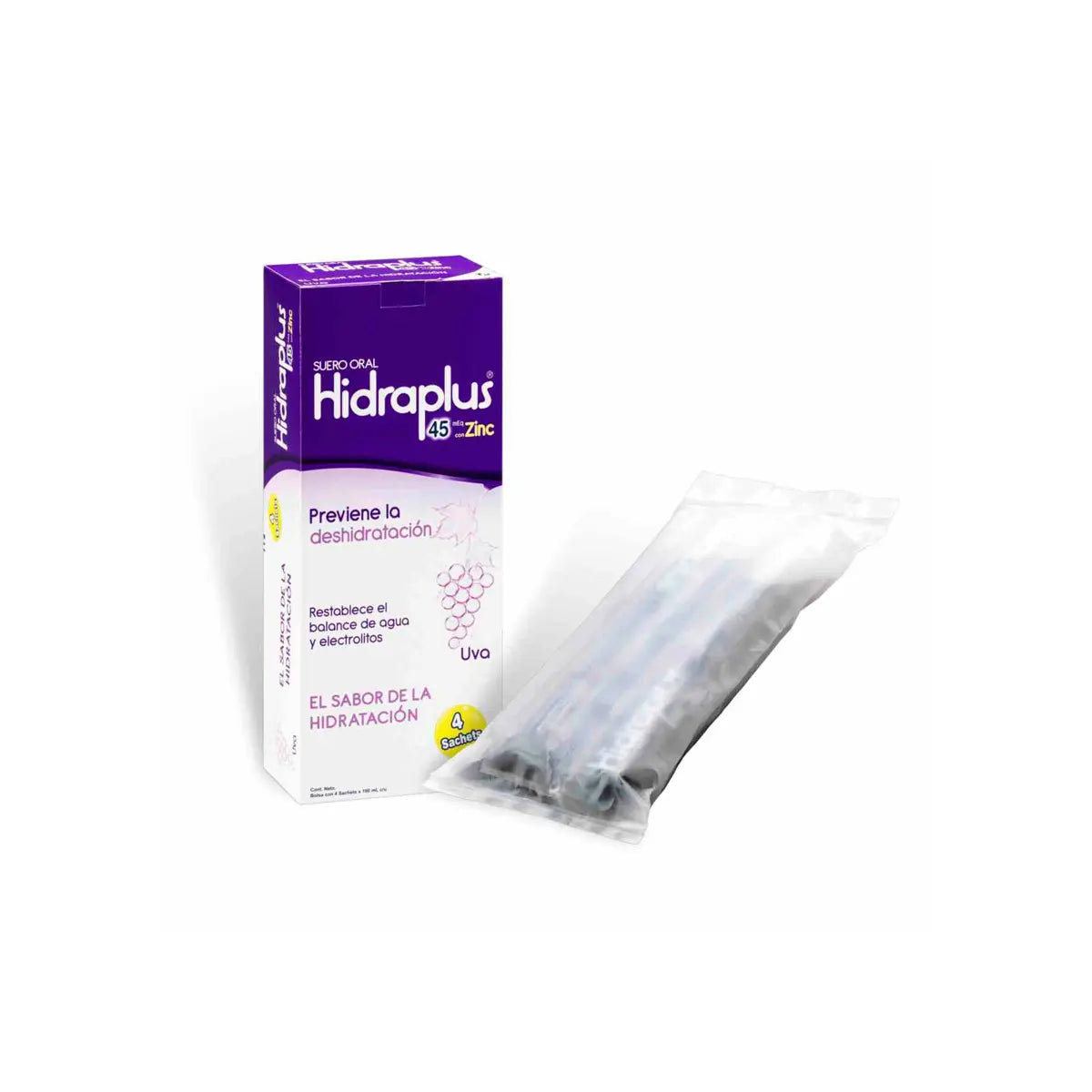 HidratantePLUS 45 Zinc Uva Bolsa 100 ml 4 Uds