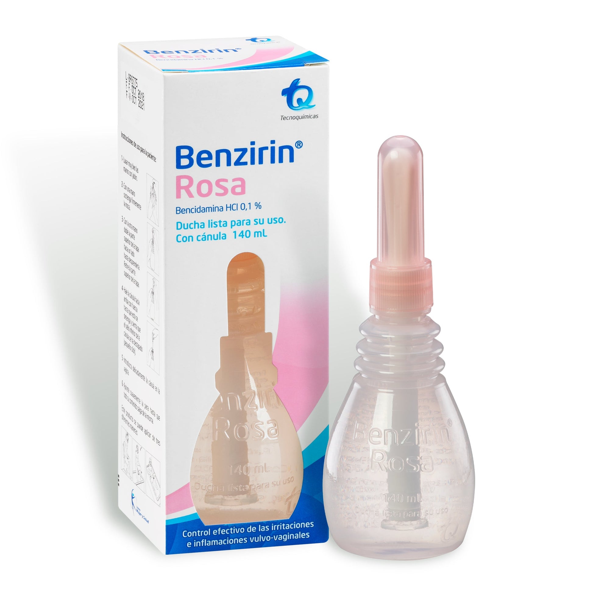 Benzirin Rosa Ducha Vaginal Canula 140ml