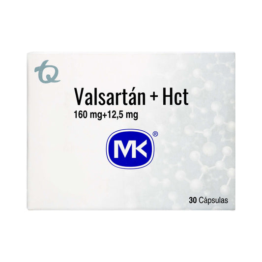 Valsartán 160mg+hidrocl 12.5mg 30 Cápsula Mk