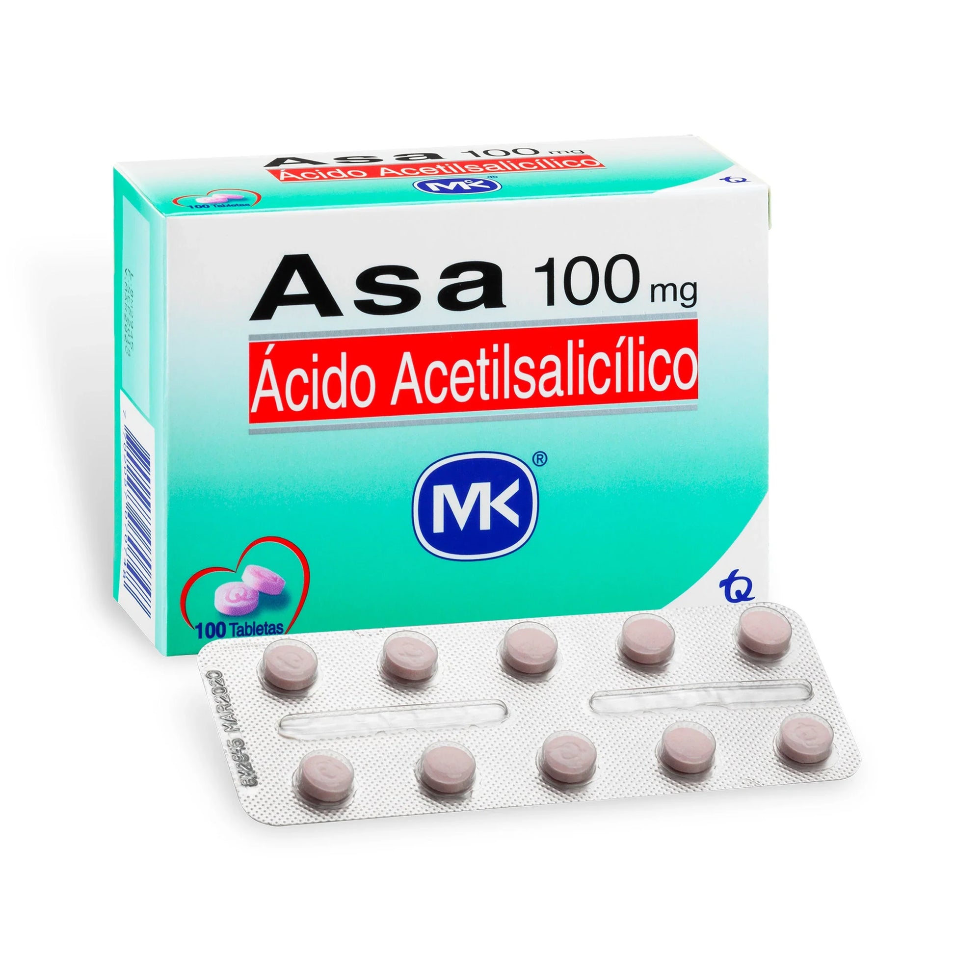 Asa Ácido Acetilsalicilico 100mg X 100 B