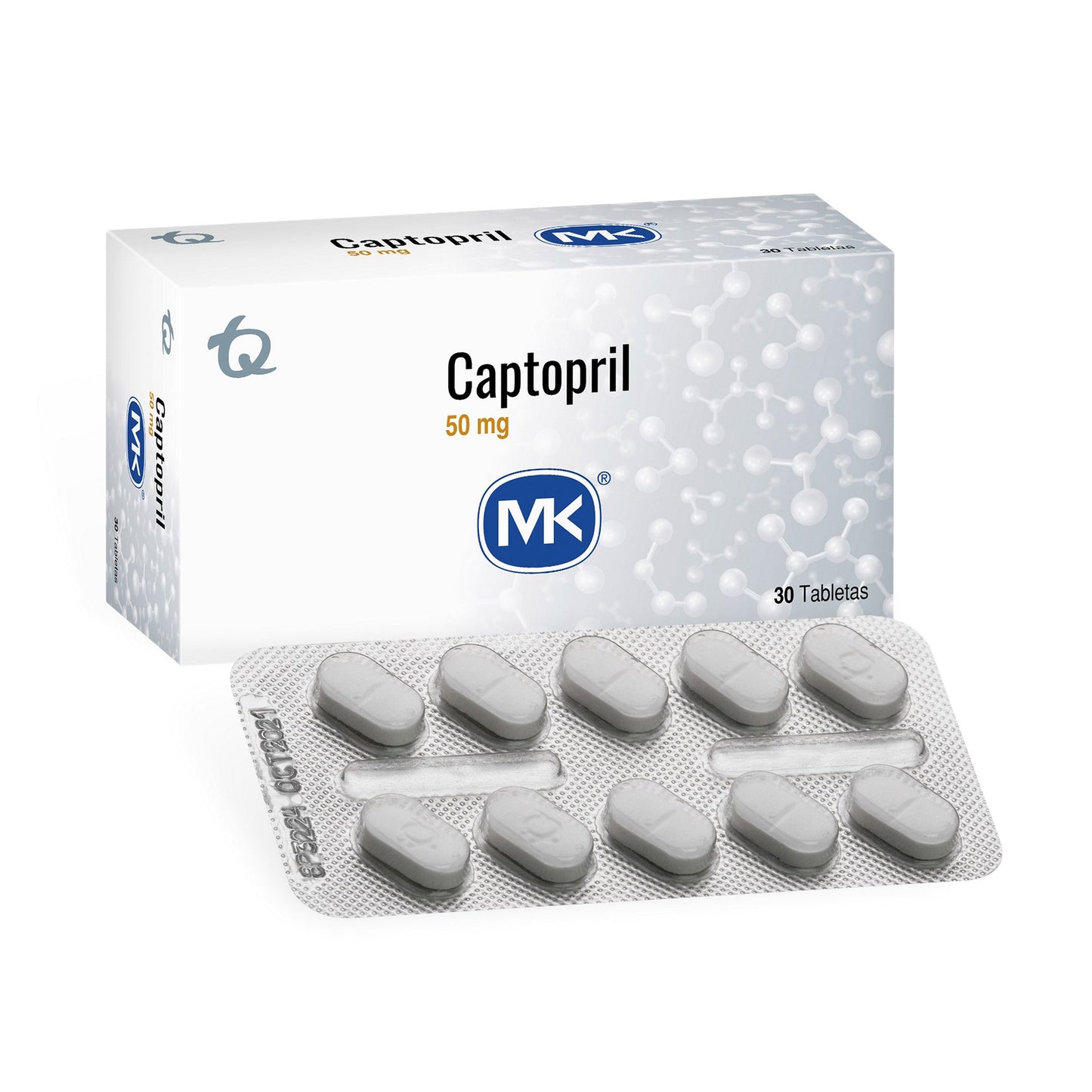 Captopril 50 mg 30 Tabletas Mk