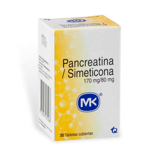 Pancreatina Simeticona 30 Tabletas Mk