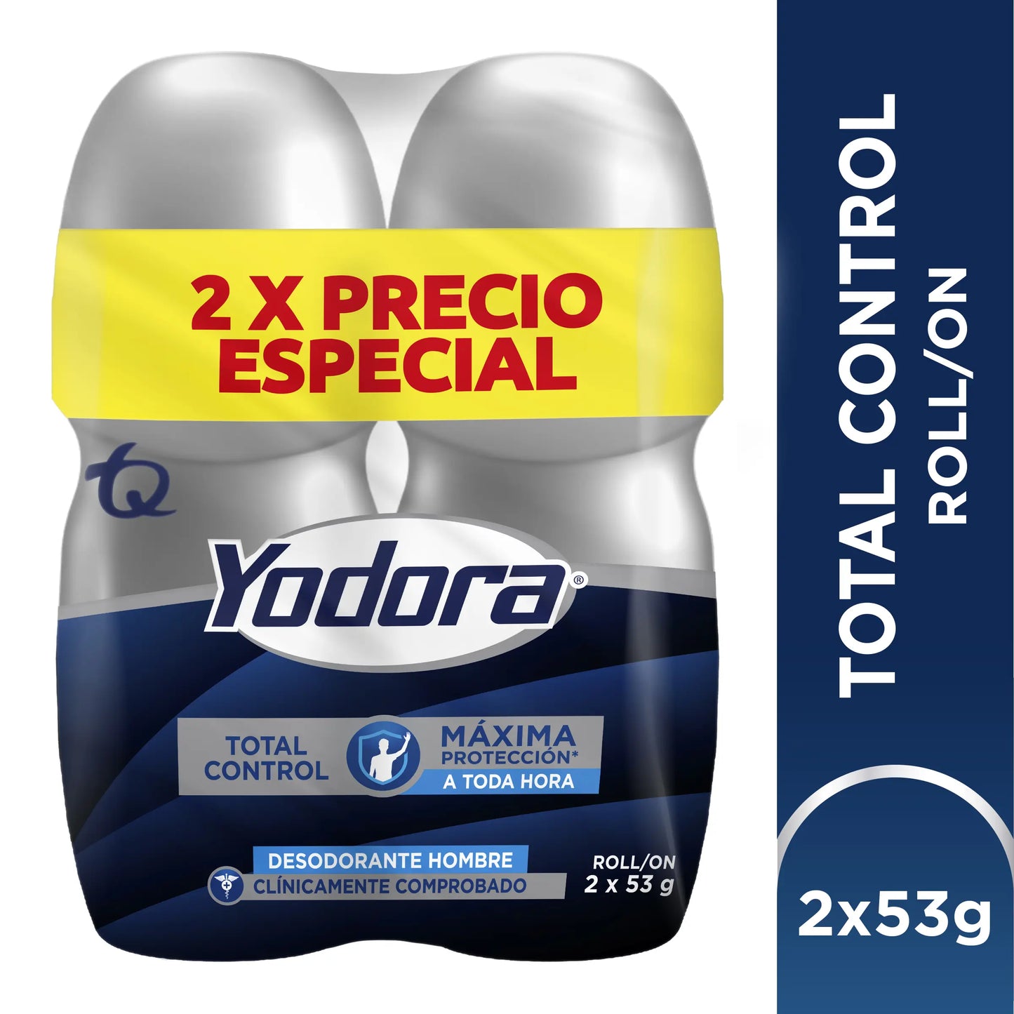 2 Desodorante   Yodora Roll Tot Control 53gr P.e H