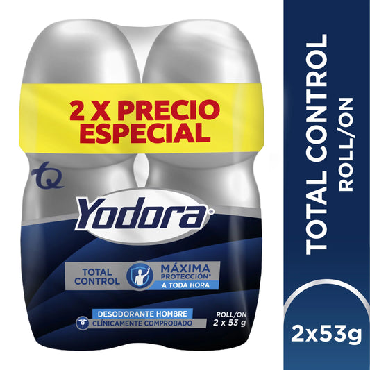 2 Desodorante   Yodora Roll Tot Control 53gr P.e H