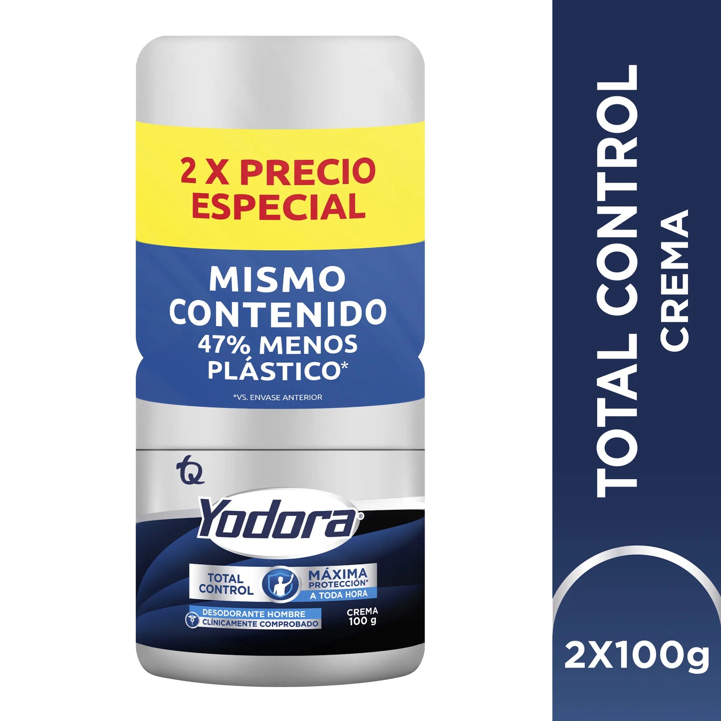 2 Desodorante   Yodora Crema.TOT Control 100gr P.e H