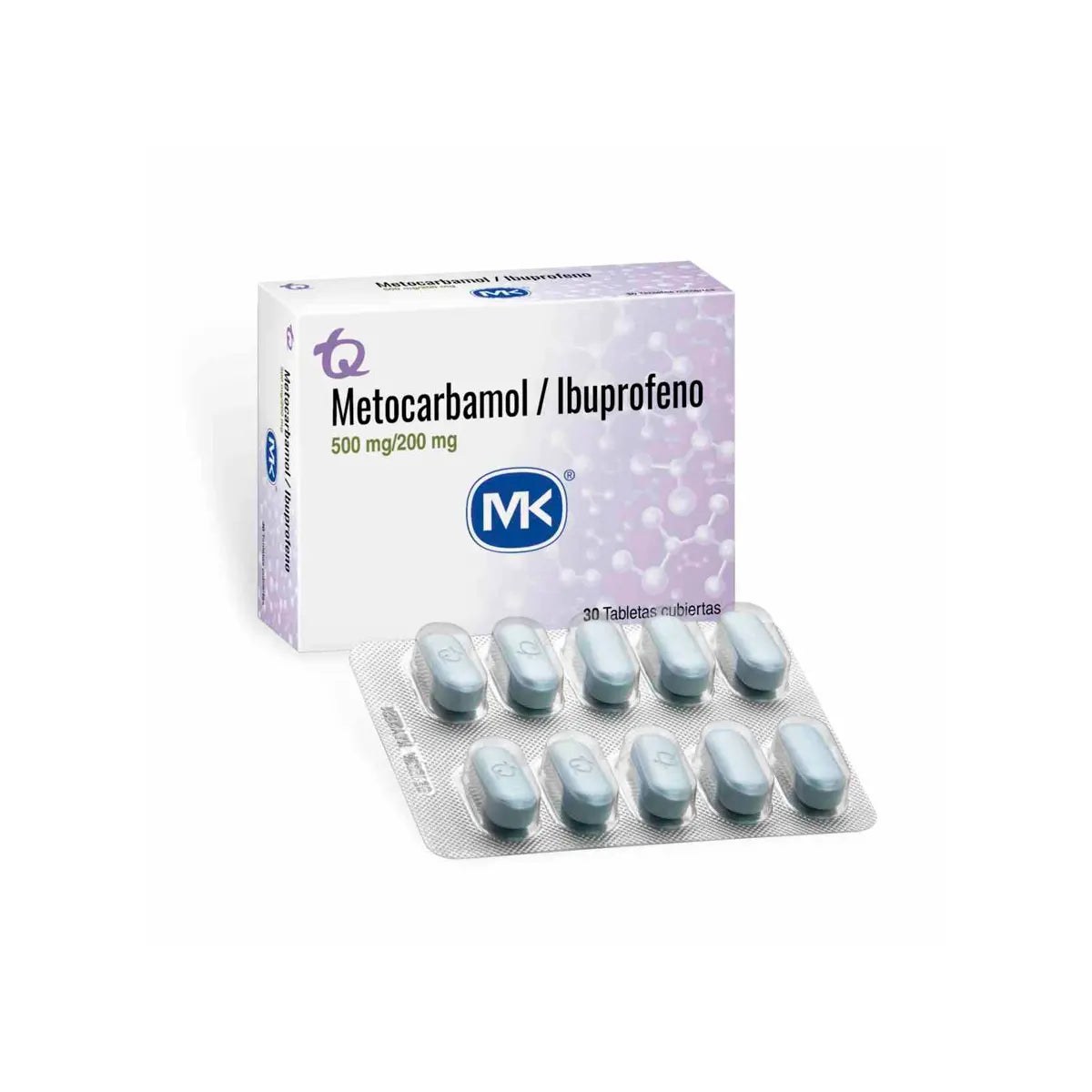 Ibuprofeno 200 mg+METOCARB 500 mg 30 Cápsula Mk