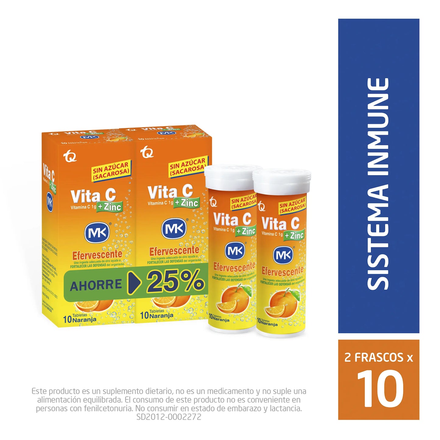 Vitamina VitA C+zin 2efe 10tb Nar 25% Mk