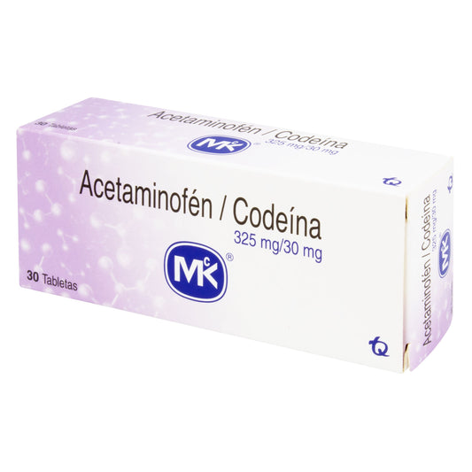 Acetaminofén+CODEINA 325/30mg 30 Tbs Mk