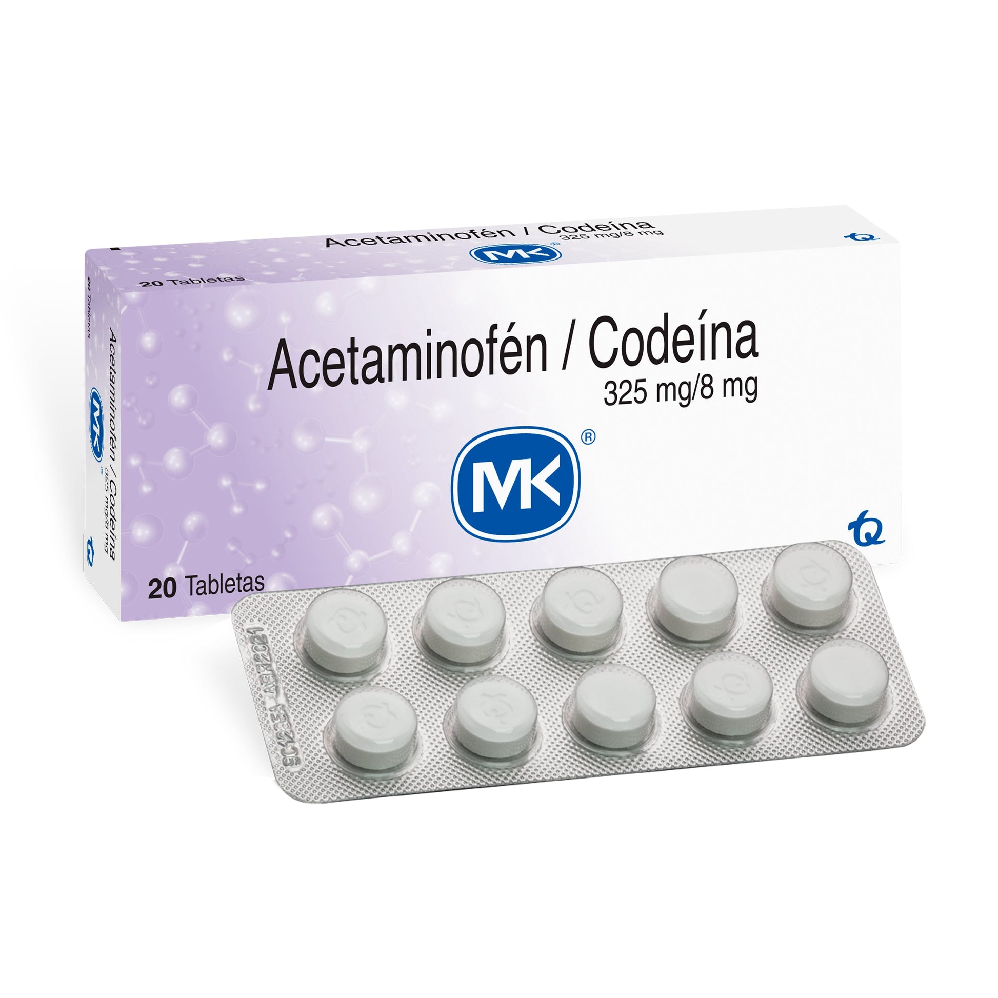 Acetaminofén+CODEINA 325/8mg 20 Tbs Mk