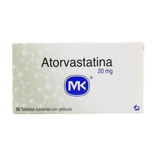 Atorvastatina 20 mg 30 Tabletas Mk (pae)