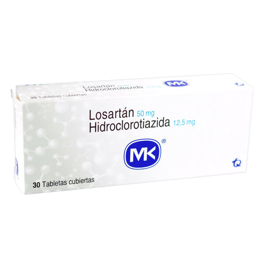 Losartán 50 mg+HCT 12.5 mg 30 Tbs Mk