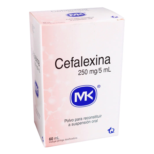 Cefalexina 250 mg/5ML Suspensión 60 ml