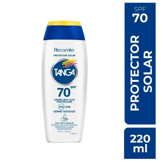 Bloqueador.TANGA Spf 70 Adultos Crema 220 ml