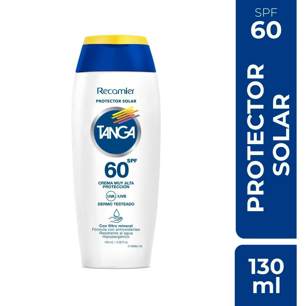 Bloqueador.TANGA Spf 60 Adultos Crema 130 ml