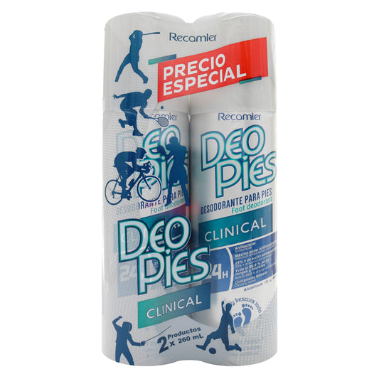 2 Desodorantes Deo Pies Clinical Spray 260 ML
