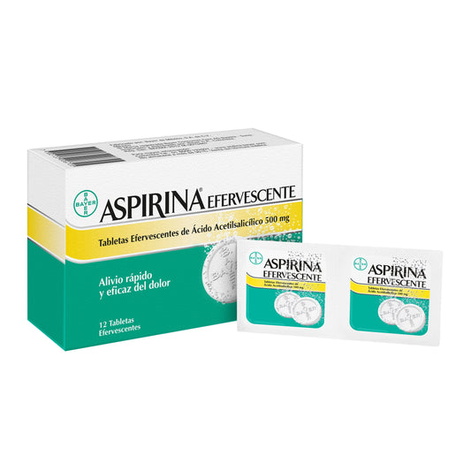 Aspirina Efervescente 500 mg 12 Tabletas