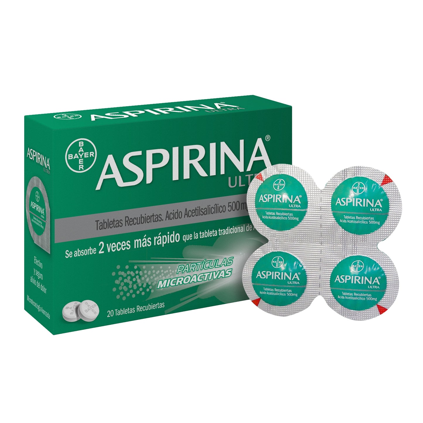 Aspirina Ultra 500 mg 20 Tabletas