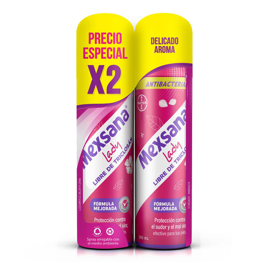 2 Talco Mexsana Lady Spray 260 ml P.e.