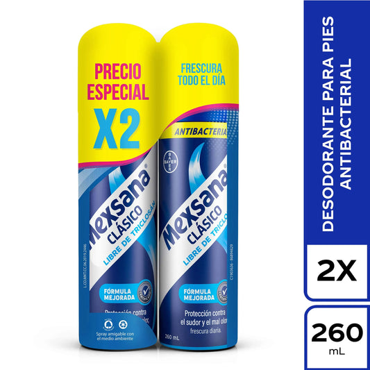 2 Desodorante mexsana Clasico Spray 260 ml P.e.