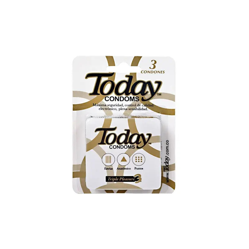Preservativo.TODAY Triple Pleasure 3 Uds