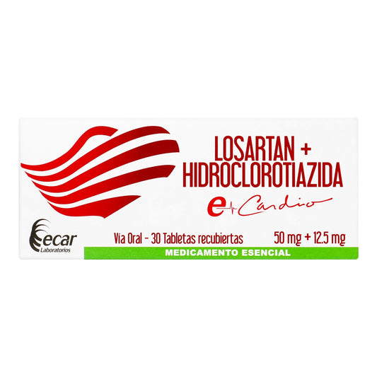 Losartán 50 mg+HCT 12.5 mg 30 Tbs Ec