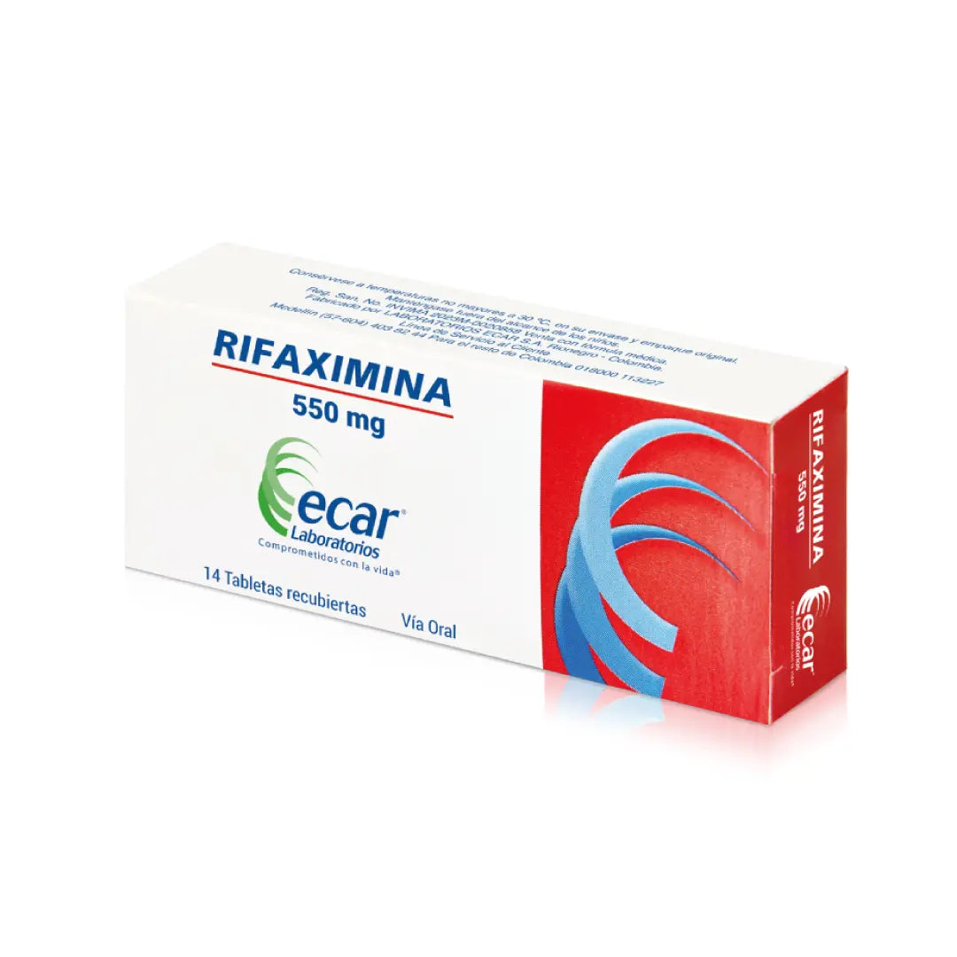 Rifaximina 550 Miligramos 14 Tabletas Recubiertas Ecar