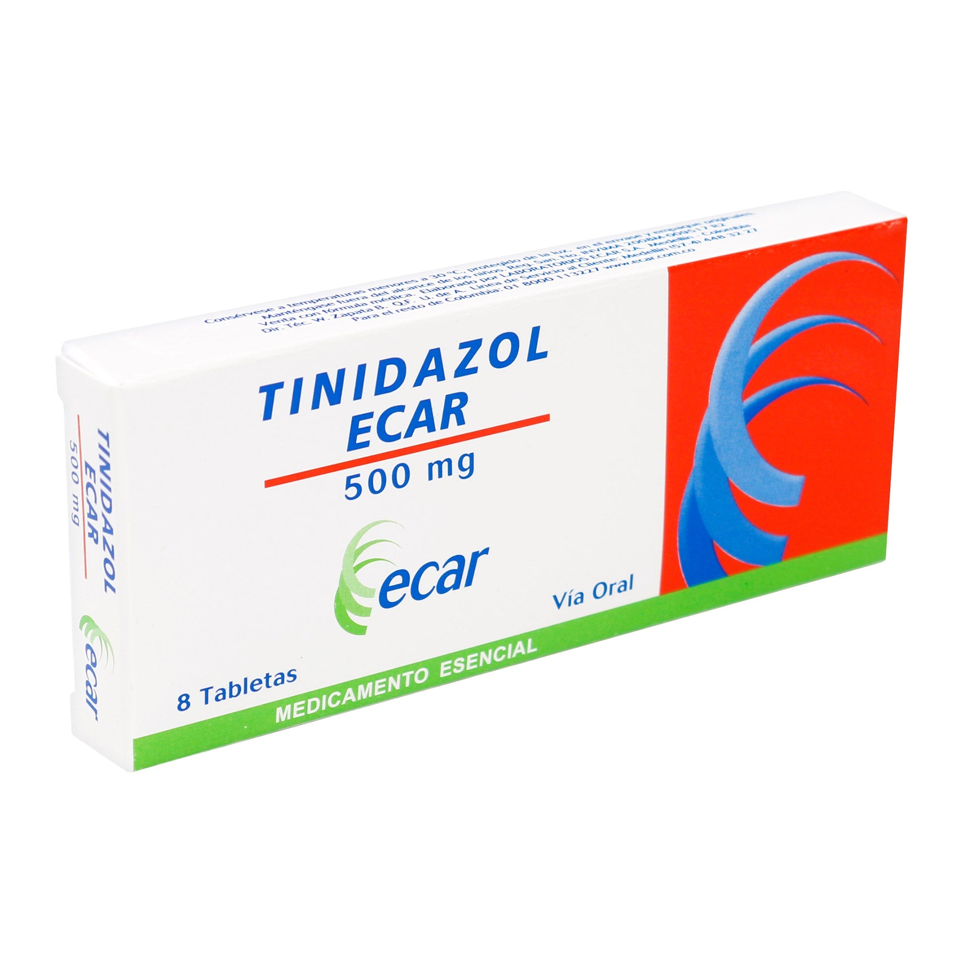 Tinidazol 500 mg 8 Tabletas Ecar