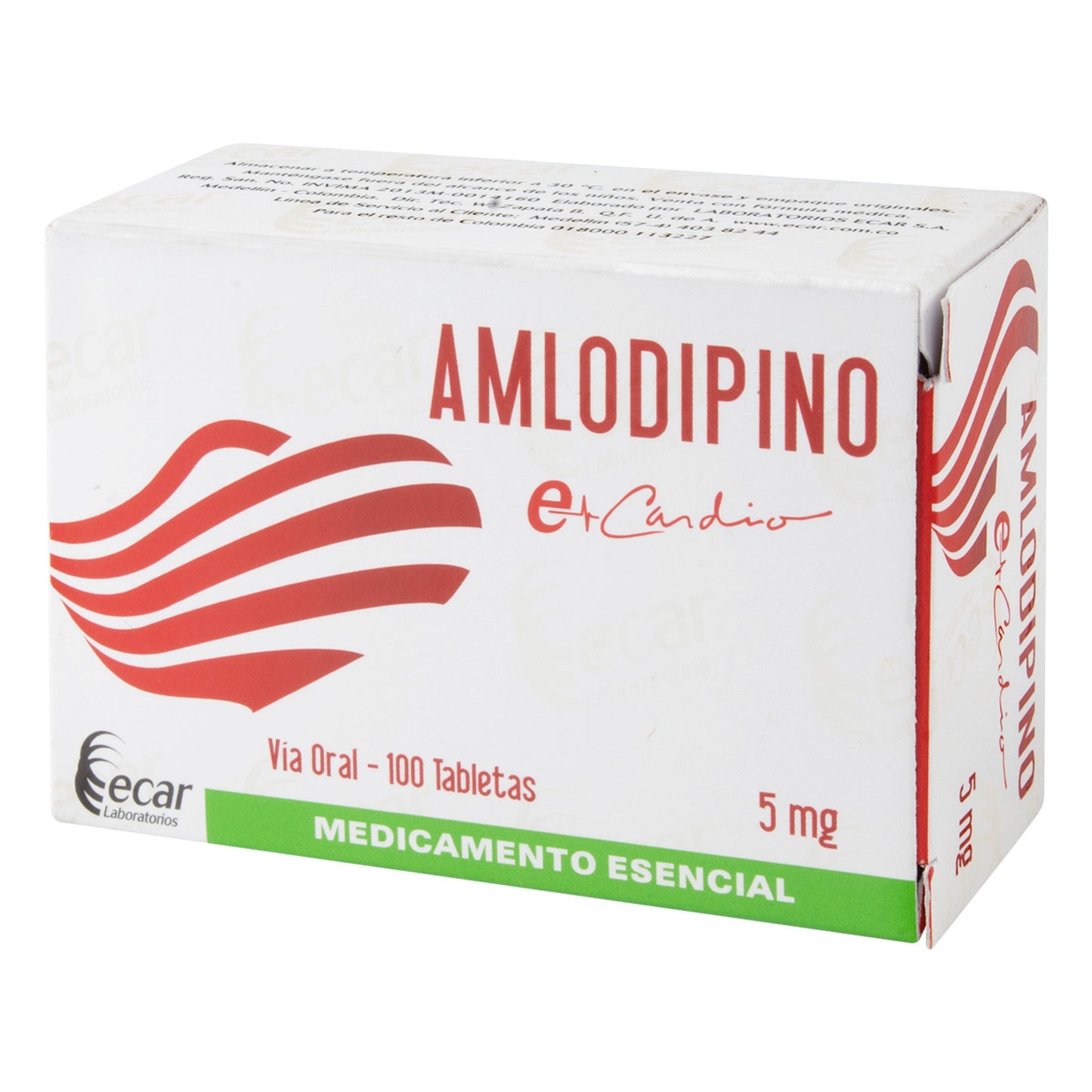 Amlodipino 5mg X 100 Tableta Ecar