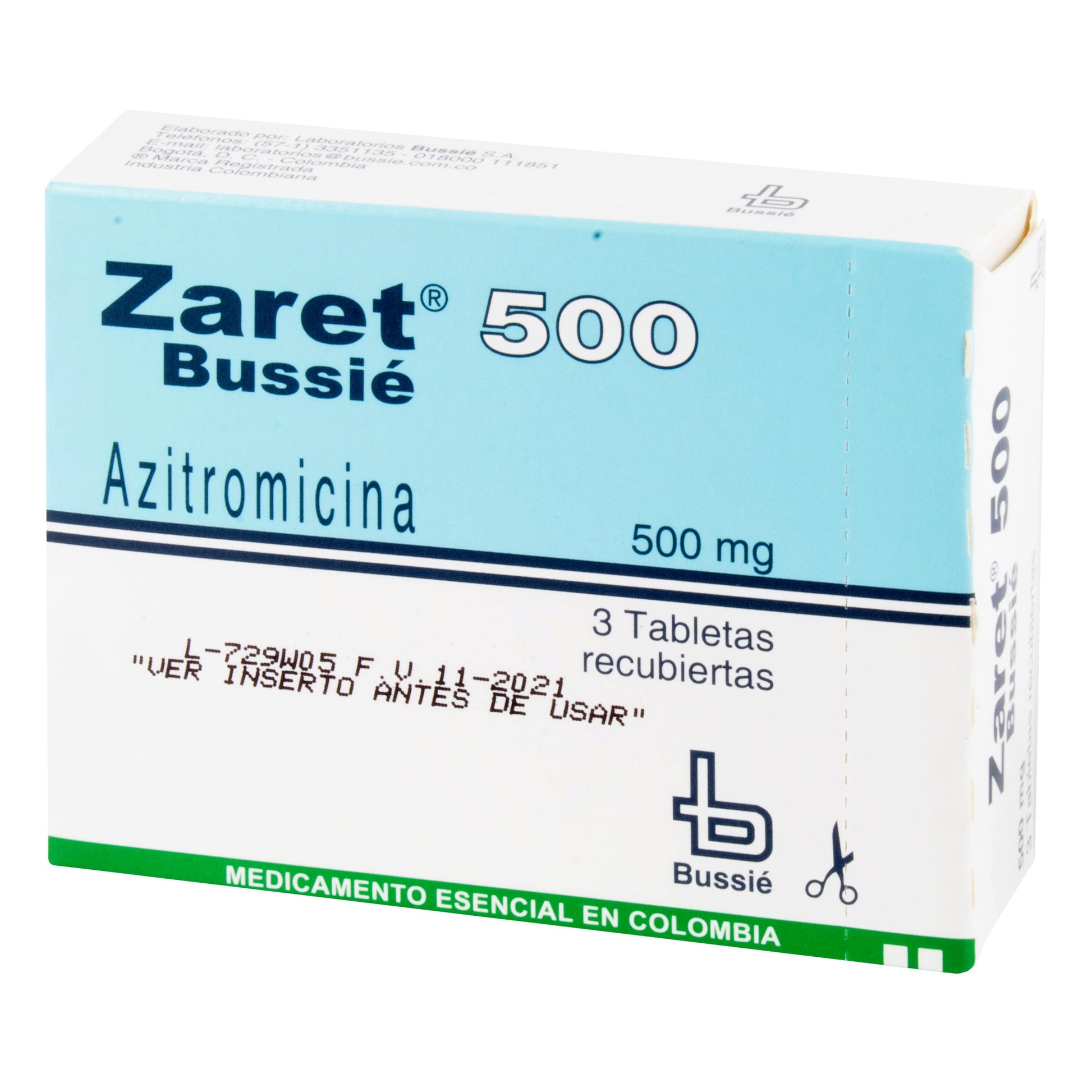 Zaret 500 mg 3 Tabletas (3%+)
