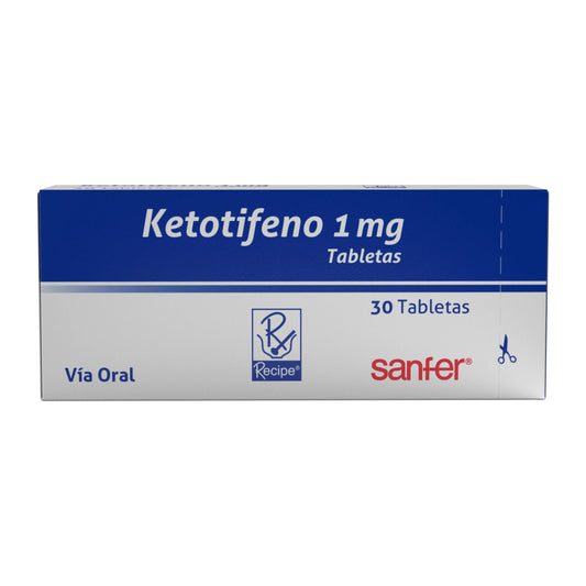 Ketotifeno 1 MG 30 Tabletas