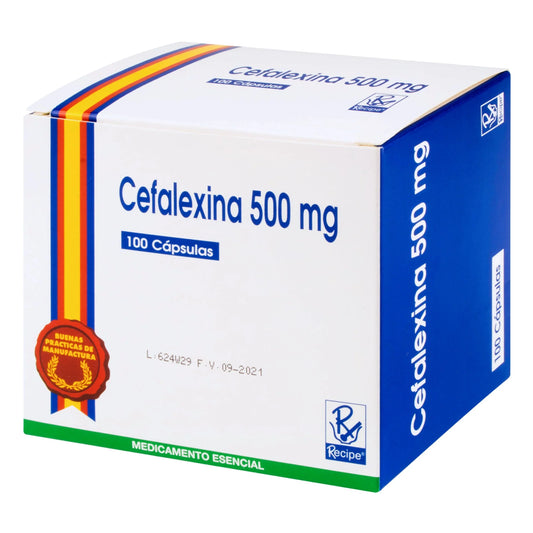 Cefalexina 500 mg 100 Cápsulas