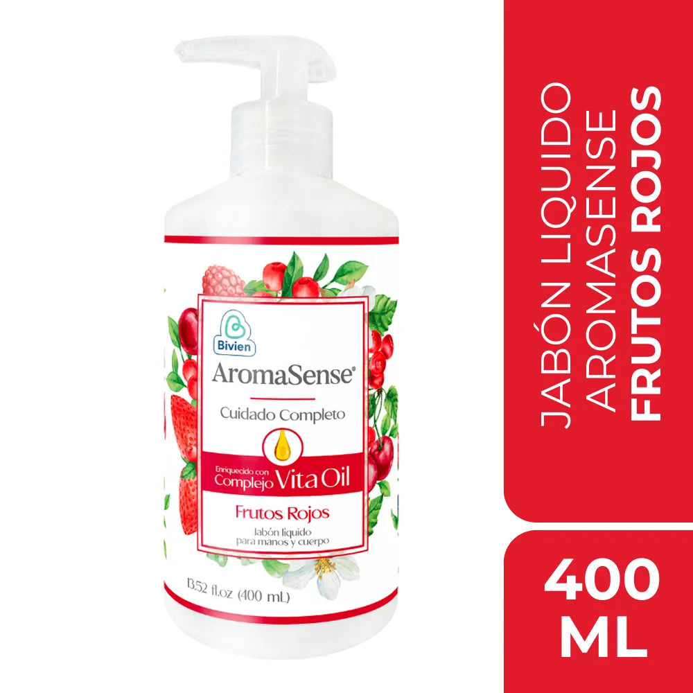 Jabón.LIQ.AROMASENSE Frutos Rojos 400 ml