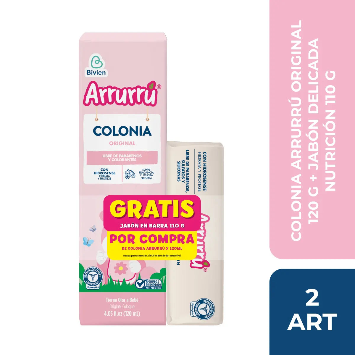 Colonia Arrurru Rosada 120 ml +jabon