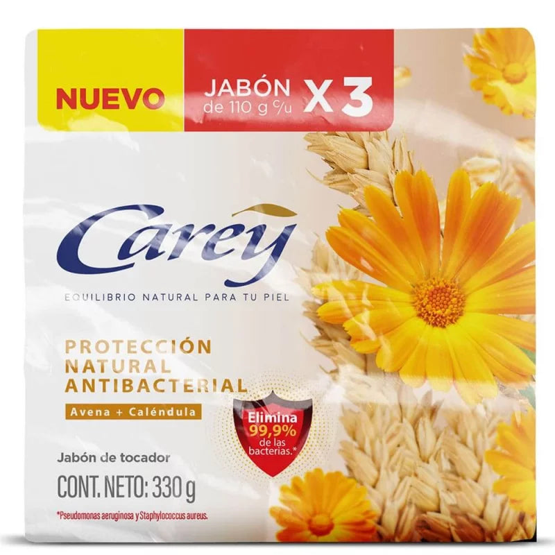 3 Jabón Carey Protector antibacterial 110 gr