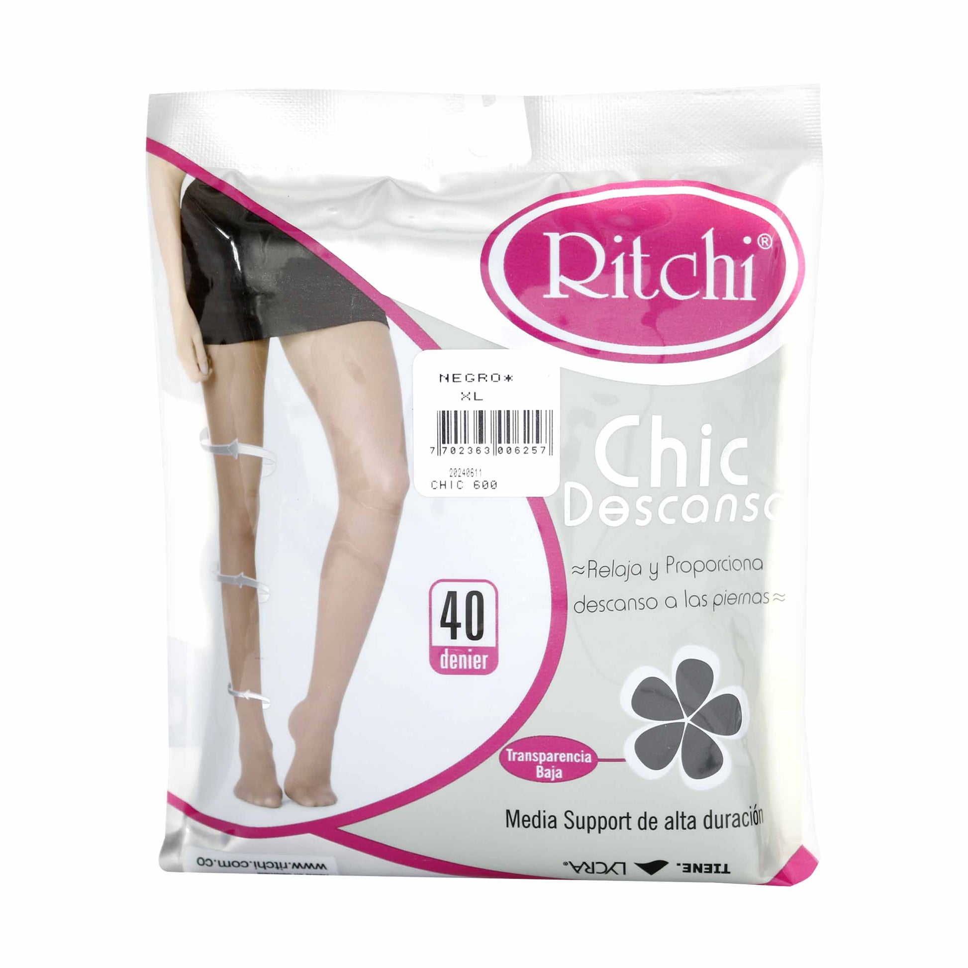 Media Pant.ritchi Chic Descanso Negro Xl