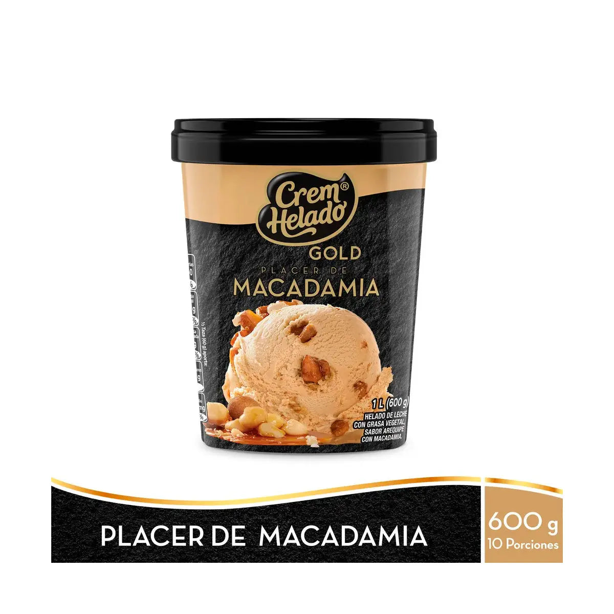 Helado Vaso 1lt gOLD Placer Macadamia 60