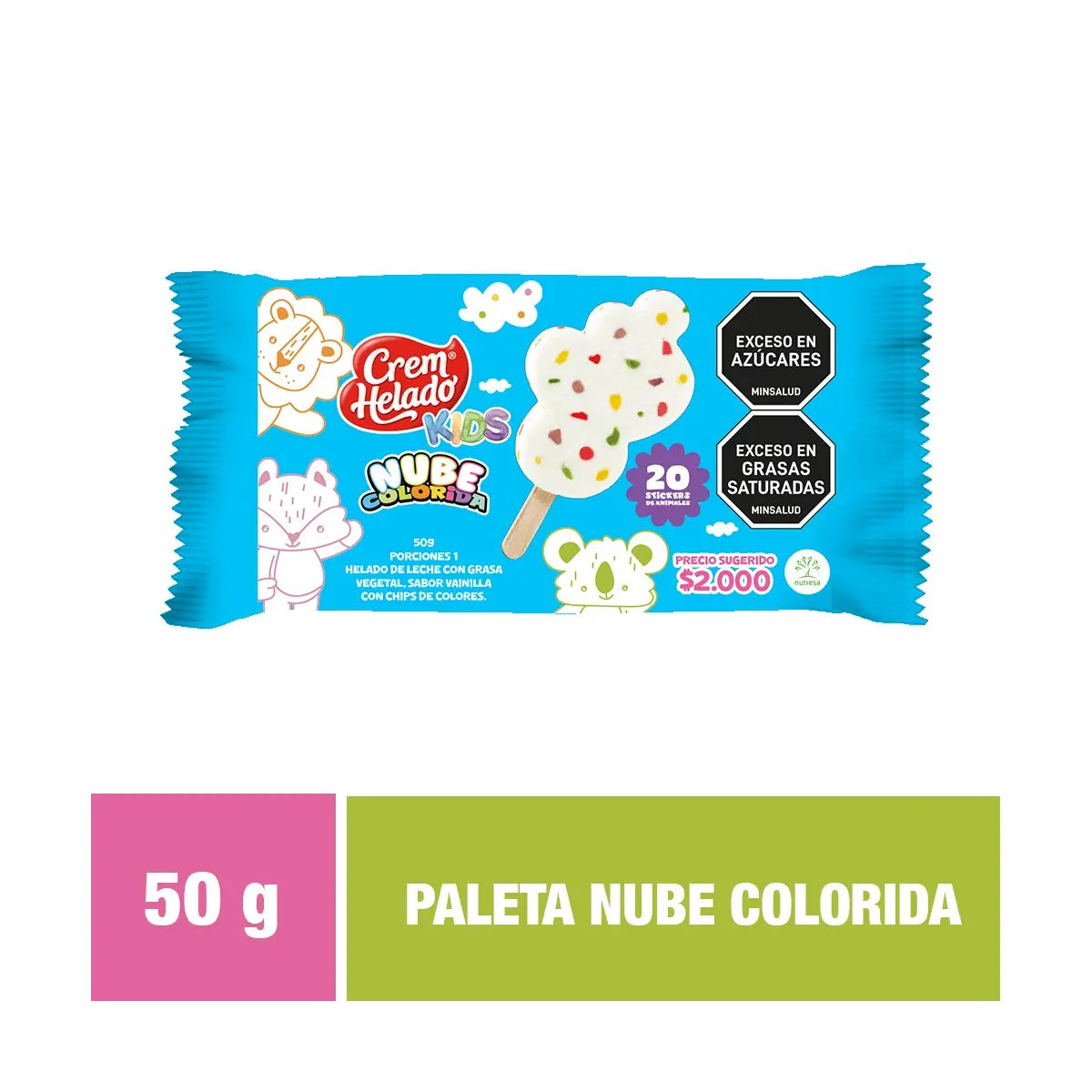 Helado Paleta Lluvia Colores 55g X 24un